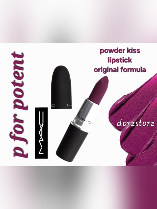 MAC Cosmetics Other - MAC Powder Kiss Lipstick • P FOR POTENT • Deep Plum • Full Size .10 oz • NIB